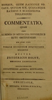 view Morbus, quem radesyge vocant, quinam sit, quanamque ratione e Scandinavia tollendus? : commentatio / auctore Frederico Holst.