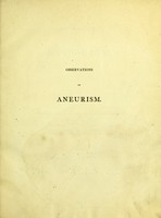 view Observations on aneurism, and some diseases of the arterial system / by George Freer.