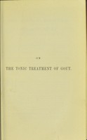 view On the tonic treatment of gout / by James C. Dickinson.