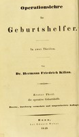 view Operationslehre für Geburtshelfer / von Hermann Friedrich Kilian.