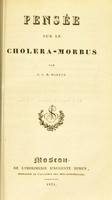 view Pensée sur le cholera-morbus / par F.C.M. Markus.