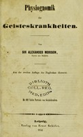 view Physiognomik der geisteskrankheiten / Sir Alexander Morison.