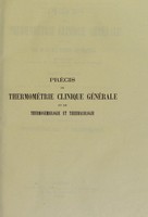 view Précis de thermométrie clinique générale / par Pedro Francisco da Costa Alvarenga ; traduit du portugais par Lucien Papillaud (Henri Almès).