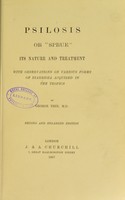 view Psilosis, or "sprue", its nature and treatment : with observations on various forms of diarrhoea acquired in the tropics / by George Thin.