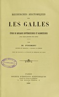 view Recherches anatomiques sur les galles : etude de quelques dipterocecidies et acarocecidies / par H. Fockeu.