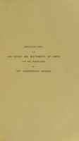 view Recherches sur les causes des mouvements du coeur sur son innervation et son independance motrice / par Leon Germe.