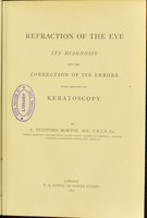 view Refraction of the eye : its diagnosis and the correction of its errors : with a chapter on keratoscopy / by A. Stanford Morton.