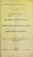 view Report of the Medical Officer of Health on defects in the present midden system and on improvements required : ordered by the Health Committee to be printed for the use of members of Council.