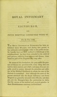 view Royal Infirmary of Edinburgh, and Fever Hospital connected with it.