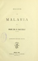 view Studien über Malaria / von Prof. Dr. G. Baccelli.