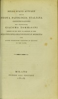 view Sullo stato attuale della nuova patalogia Italiani / Giacomo Tommasini.