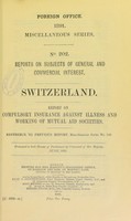 view Switzerland. Report on compulsory insurance against illness and working of mutual aid societies.