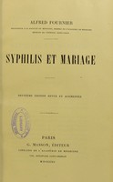 view Syphilis et mariage / Alfred Fournier.