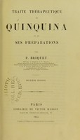 view Traité thérapeutique de quinquina et de ses préparations / par P. Briquet.