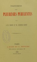 view Traitement des pleurésies purulentes / par G.M. Debove et M. Courtois-Suffit.