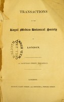 view Transactions of the Royal Medico-Botanical Society of London / edited by W. H. Judd.