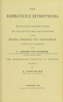 view Uber Haematocele Retrouterina : Inaugural-Dissertation ... / vorgelegt von E. Schickler.