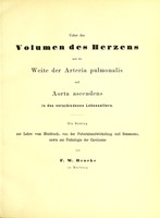 view Ueber das Volumen des Herzens und die Weite der Arteria pulmonalis und Aorta ascendens in den verschiedenen Lebensaltern : ein Beitrag zur Lehre vom Blutdruck, von der Pubertätsentwickelung und Senescenz, sowie zur Pathologie der Carcinome / von F.W. Beneke.