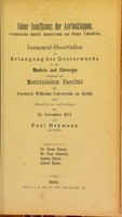 view Ueber Insufficienz der Aortenklappen, verursacht durch Aneurysma am Sinus Valsalvae / von Paul Heymann.