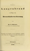 view Ueber Lungenbrand in Folge von Bronchialerweiterung / von F. Dittrich.