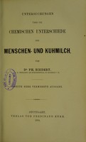 view Untersuchungen über die chemischen Unterschiede der Menschen- und Kuhmilch / von Ph. Biedert.