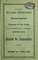 view The Victoria Dispensary for Consumption ... report for year.