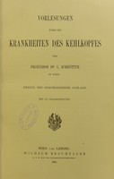 view Vorlesungen uber die Krankheiten des Kehlkopfes / von L. Schrötter.