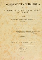 view Commentatio chirurgica de femore in cavitate cotyloidea amputando / Auctore Augusto Gulielmo Hedeno ... Accedunt Tab. V. lithographicae.