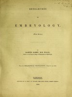 view Researches in embryology. Ser. 1-2. / [M. Barry].