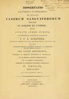 view Dissertatio anatomico-pathologica de mutato vasorum sanguiferorum decursu in scoliosi et cyphosi / [Willem Vrolik].