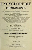 view Dictionnaire des sciences occultes ... / publiée par M. l'Abbé Migne.