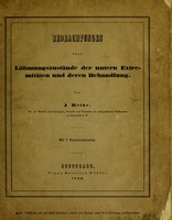 view Beobachtungen über Lähmungszustände der untern Extremitäten und deren Behandlung / Von J. Heine.