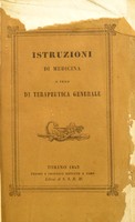 view Istruzioni di medicina o vero di terapeutica generale / Traduzione ... per cura del ... C. Ormea.