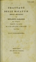 view Trattato delle malattie degli artefici / di Bernardino Ramazzini. Tradotto dal latino dall'abate Chiari.