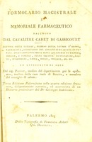 view Formolario magistrale e memoriale farmaceutico ... / arricchito di note da M. Pariset.