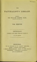 view The natural history of the fishes of the perch family / [Sir William Jardine].