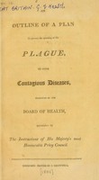 view An outline of a plan to prevent the spreading of the plague, or other contagious diseases.