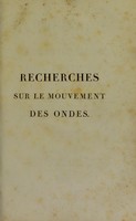view Récherches sur le mouvement des ondes / [Nicolas Théodore Brémontier].