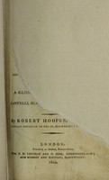 view Quincy's Lexicon medicum. A new medical dictionary ... To which is added, a glossary of obsolete terms from Castelli, Blanchard, Quincy, James, etc / [Revised] By R. Hooper.