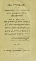 view Des avantages des scarifications non-sanglantes dans quelques espèces d'hydropisie / [Pierre Jean Roucher].