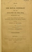 view Plan of the Royal Infirmary for the Diseases of the Eye, instituted 1805 ... for the relief of the poor.