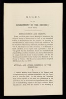 view Rules for the Government of the Retreat