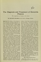 view The diagnosis and treatment of dementia praecox / by Bayard Holmes. Experience with nuclein in the treatment of insanity / by Franz Hauber. Nuclein in paralysis agitans.