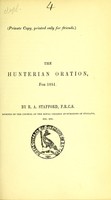 view The Hunterian oration, for 1851 / by R.A. Stafford.