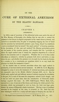 view On the rapid method of cure of external aneurism by means of the elastic bandage : with a table of seventy-two cases / by A. Pearce Gould.