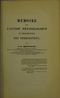 view Mémoire sur l'action physiologique et thérapeutique des ferrugineux / par T.-A. Quevenne.