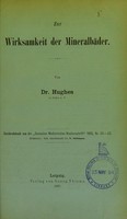 view Zur Wirksamkeit der Mineralbäder / von Dr. Hughes.