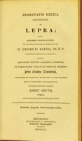 view Dissertatio medica inauguralis, de lepra ... / eruditorum examini subjicit Ashby Smith.