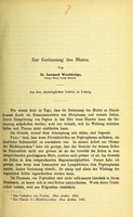 view Zur Gerinnung des Blutes / von Leonard Wooldridge.