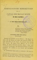 view Ethnologische Bemerkungen über die Papuas der Maclay-Küste in Neu-Guinea. II / von N. von Miklucho-Maclay.